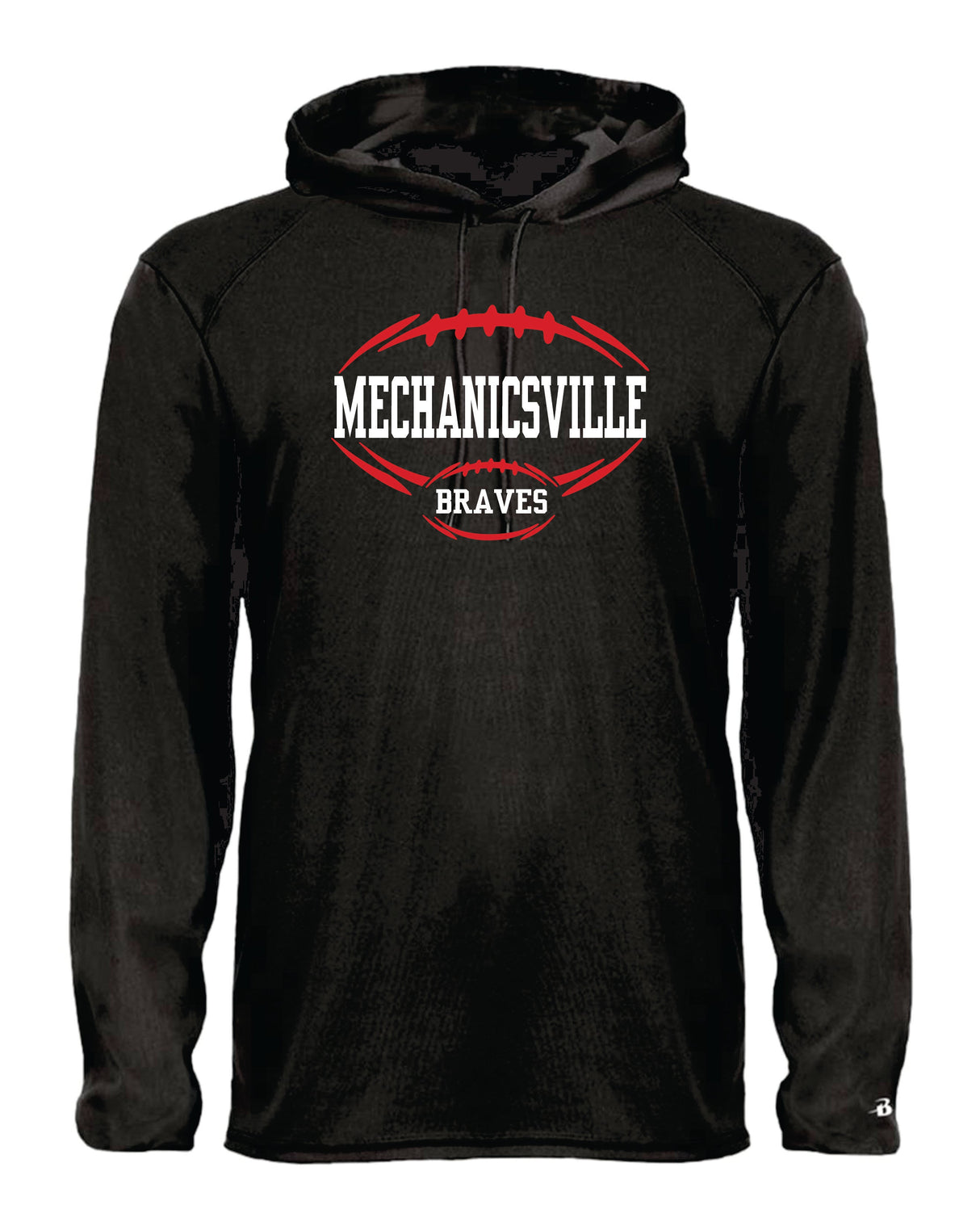 Mechanicsville Braves Long Sleeve Badger  Hooded Dri Fit Shirt YOUTH
