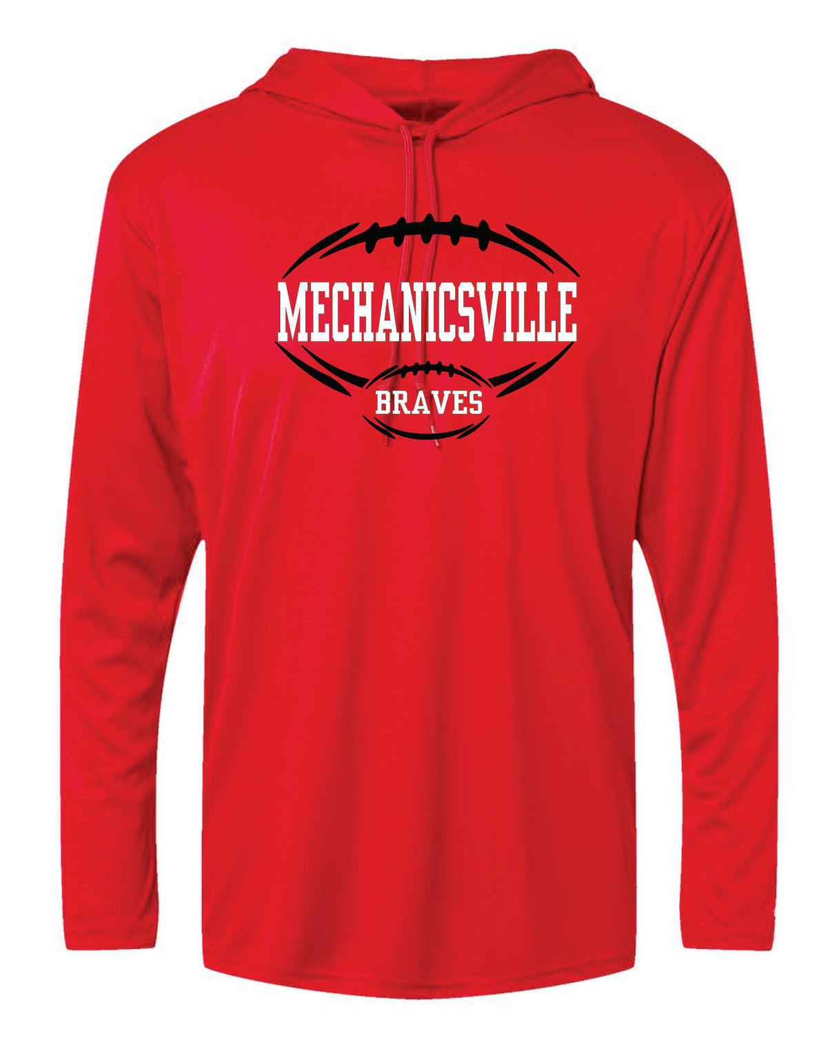 Mechanicsville Braves Long Sleeve Badger  Hooded Dri Fit Shirt