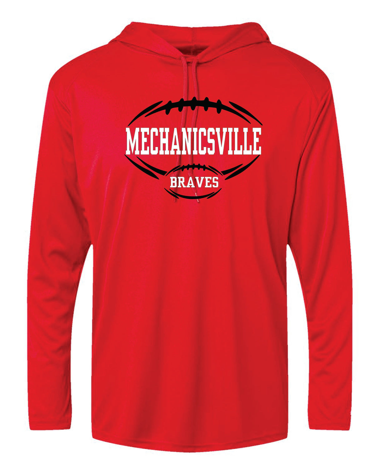 Mechanicsville Braves Long Sleeve Badger  Hooded Dri Fit Shirt YOUTH
