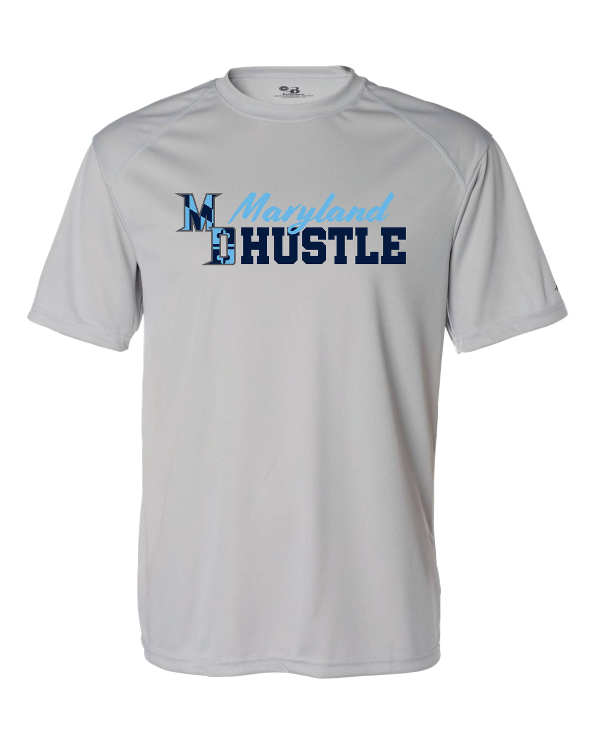 MD HUSTLE Short Sleeve Badger Dri Fit T shirt ADULT - Maryland Hustle logo