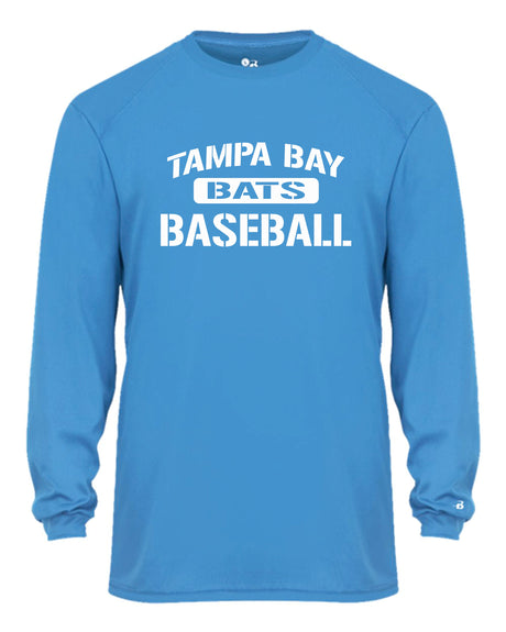 Tampa Bay Bats Long Sleeve Badger Dri Fit Shirt - YOUTH
