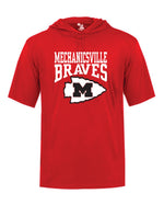 Load image into Gallery viewer, Mechanicsville Braves Badger SS hooded shirt-YOUTH
