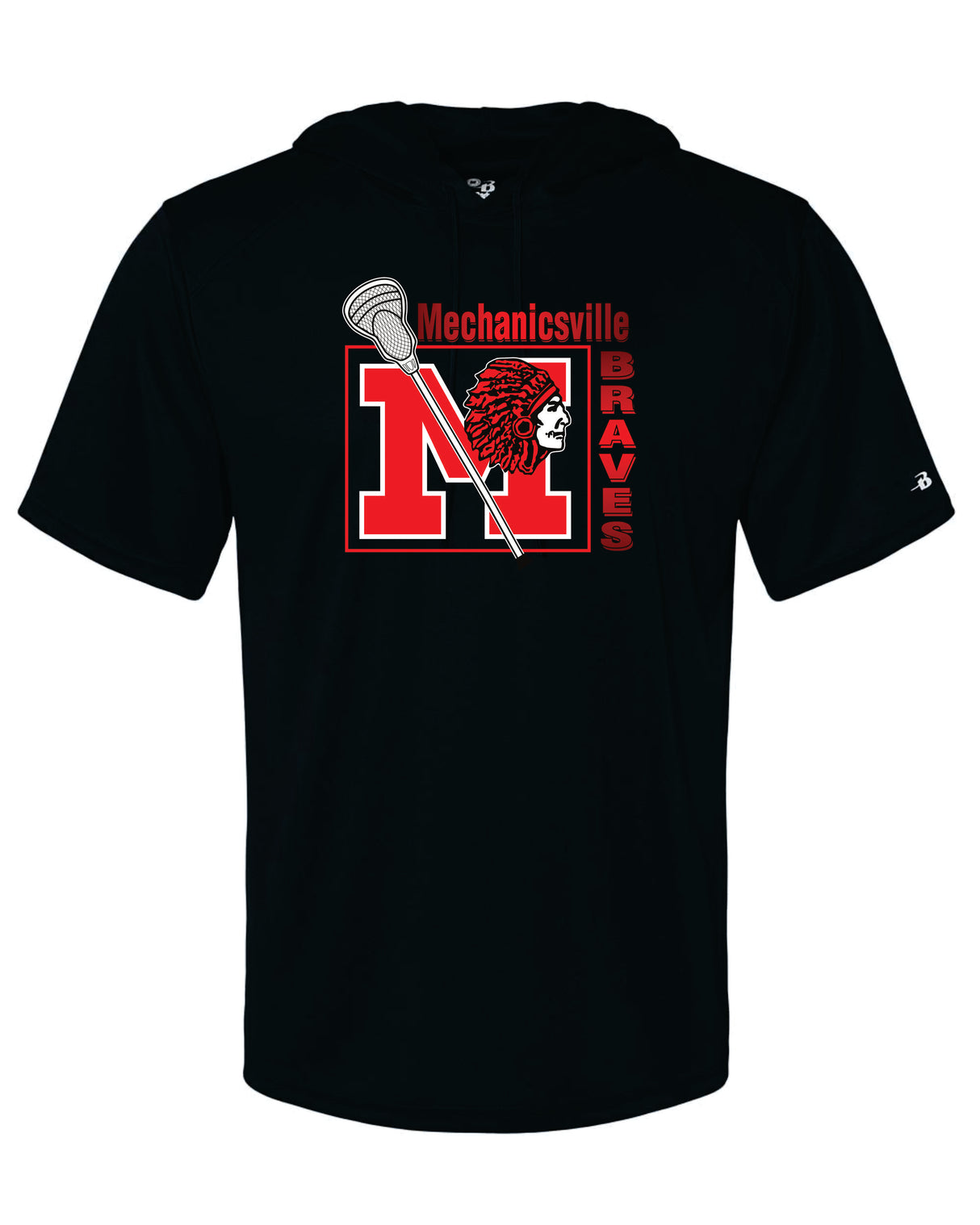 Mechanicsville Braves Badger SS hooded shirt - LAX