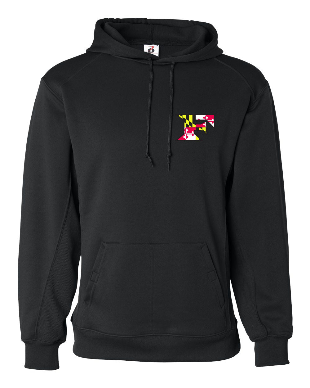 Five Star Badger Dri-Fit LS Hooded Shirt - Maryland Chest Logo - WOMEN
