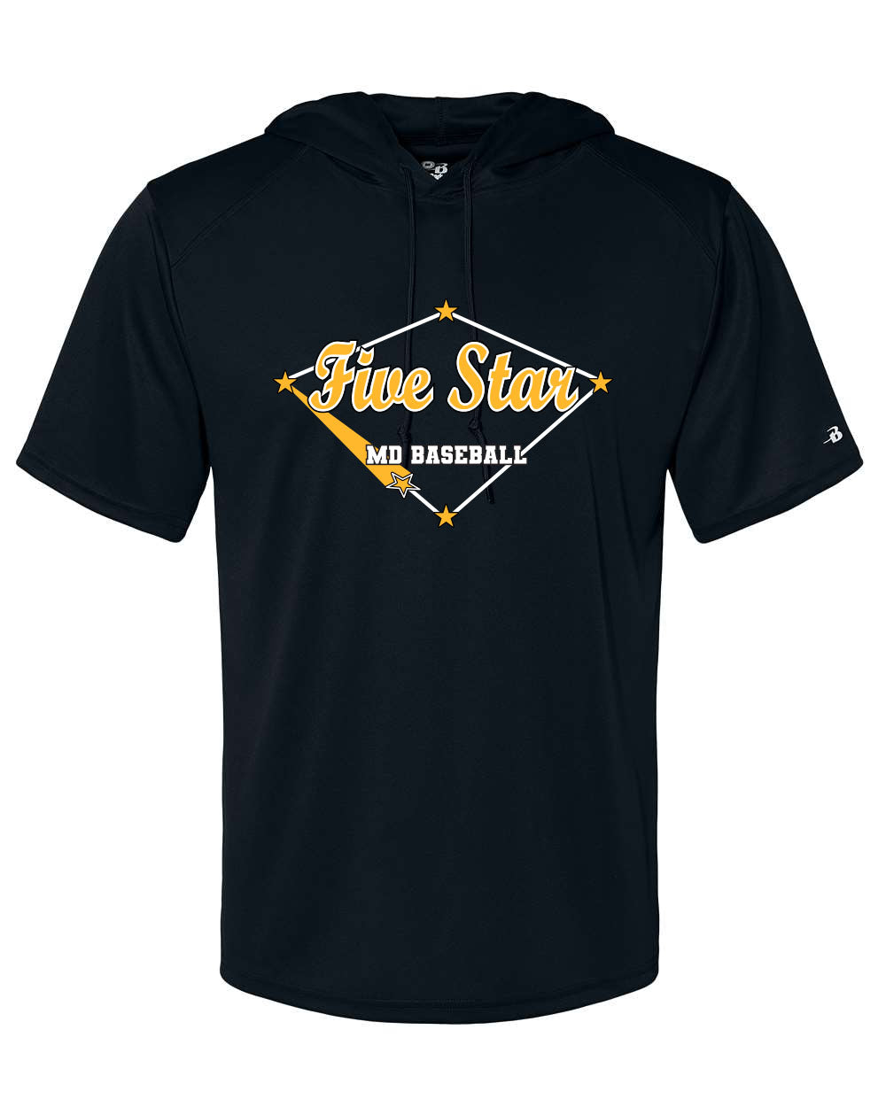 Five Star Badger Dri-Fit SS Hooded Shirt - Home Run