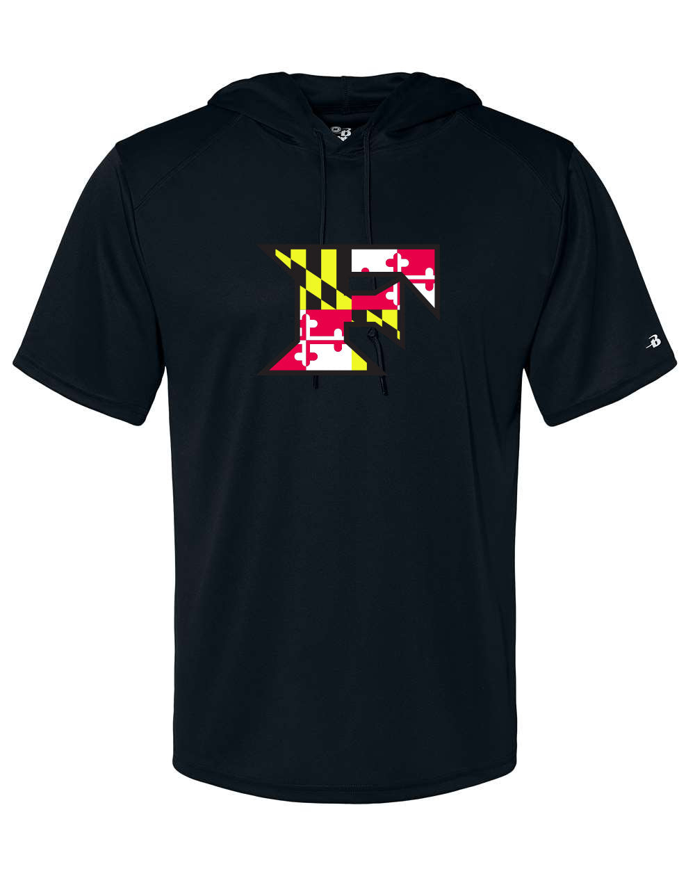Five Star Badger Dri-Fit SS Hooded Shirt - Maryland Larger Logo