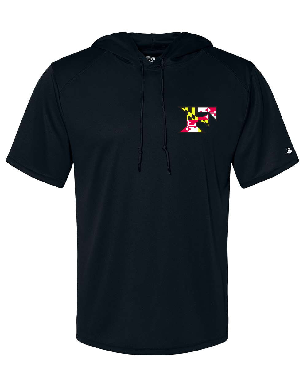 Five Star Badger Dri-Fit SS Hooded Shirt - Maryland Chest Logo