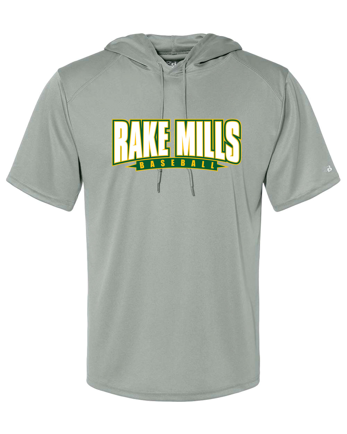 Great Mills Baseball Short Sleeve HOODED Badger Dri Fit T shirt - RAKE MILLS