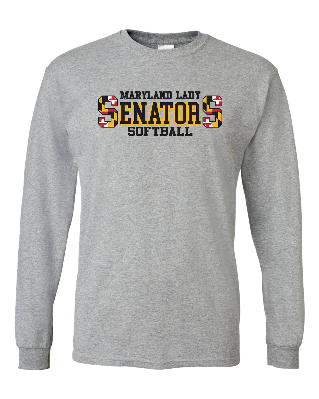 Lady Senators Long Sleeve T-Shirt 50/50 Blend Double S Logo YOUTH