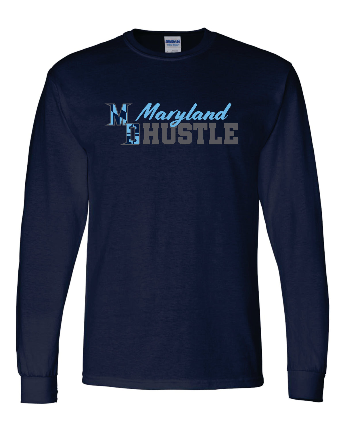 MD HUSTLE 50/50 Long Sleeve T-Shirts - Maryland Hustle logo