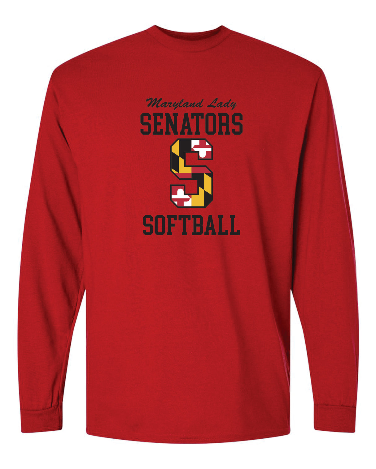 Lady Senators Long Sleeve T-Shirt 50/50 Blend Big S Design