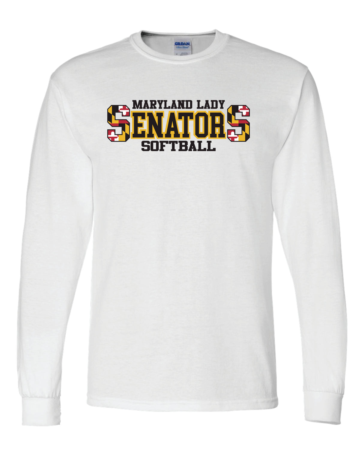 Lady Senators Long Sleeve T-Shirt 50/50 Blend Double S Logo YOUTH