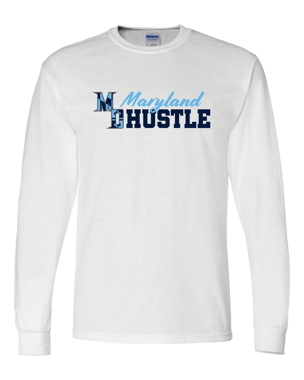 MD HUSTLE 50/50 Long Sleeve T-Shirts - Maryland Hustle logo