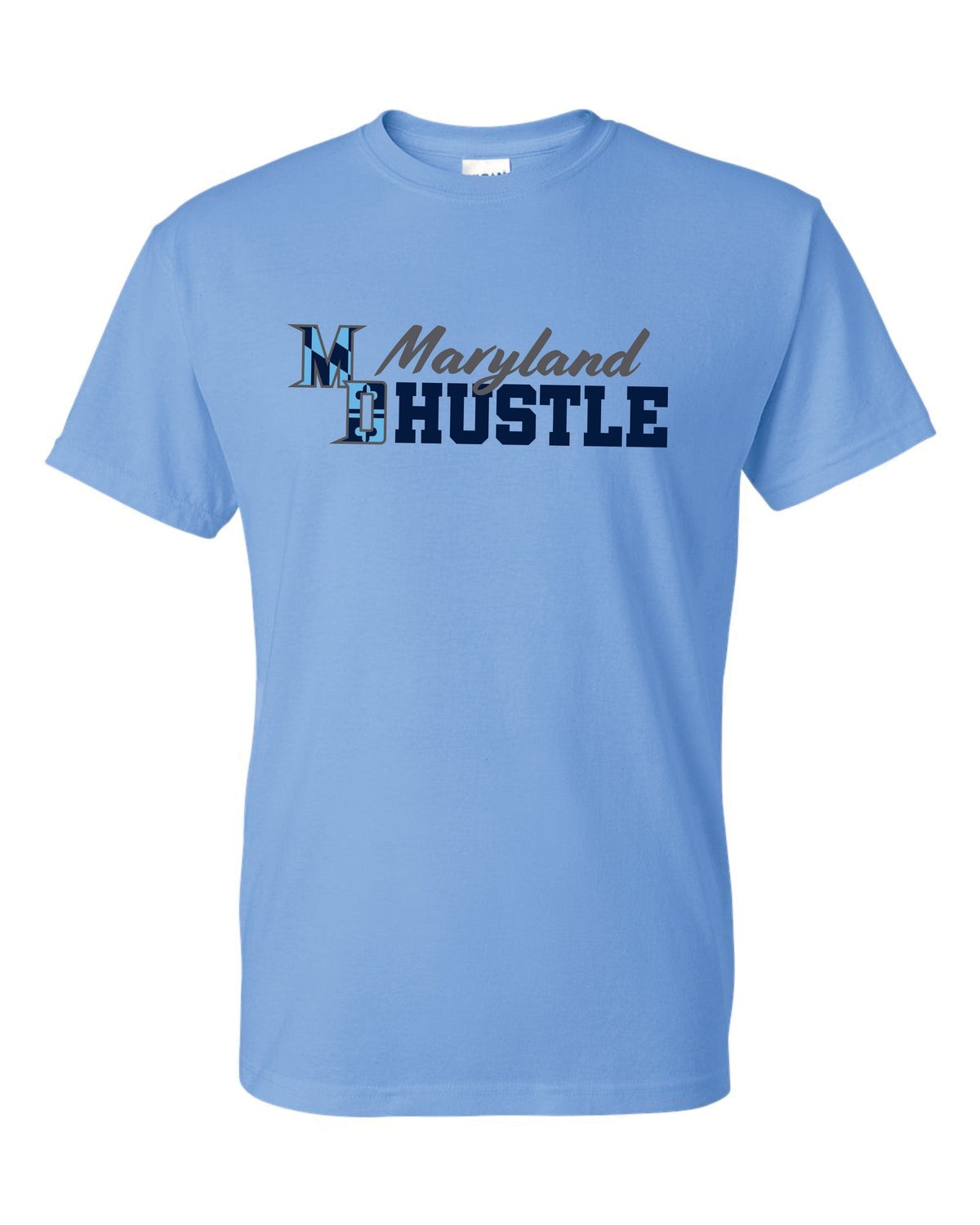 MD HUSTLE Short Sleeve T-Shirt 50/50 Blend - Maryland Hustle logo