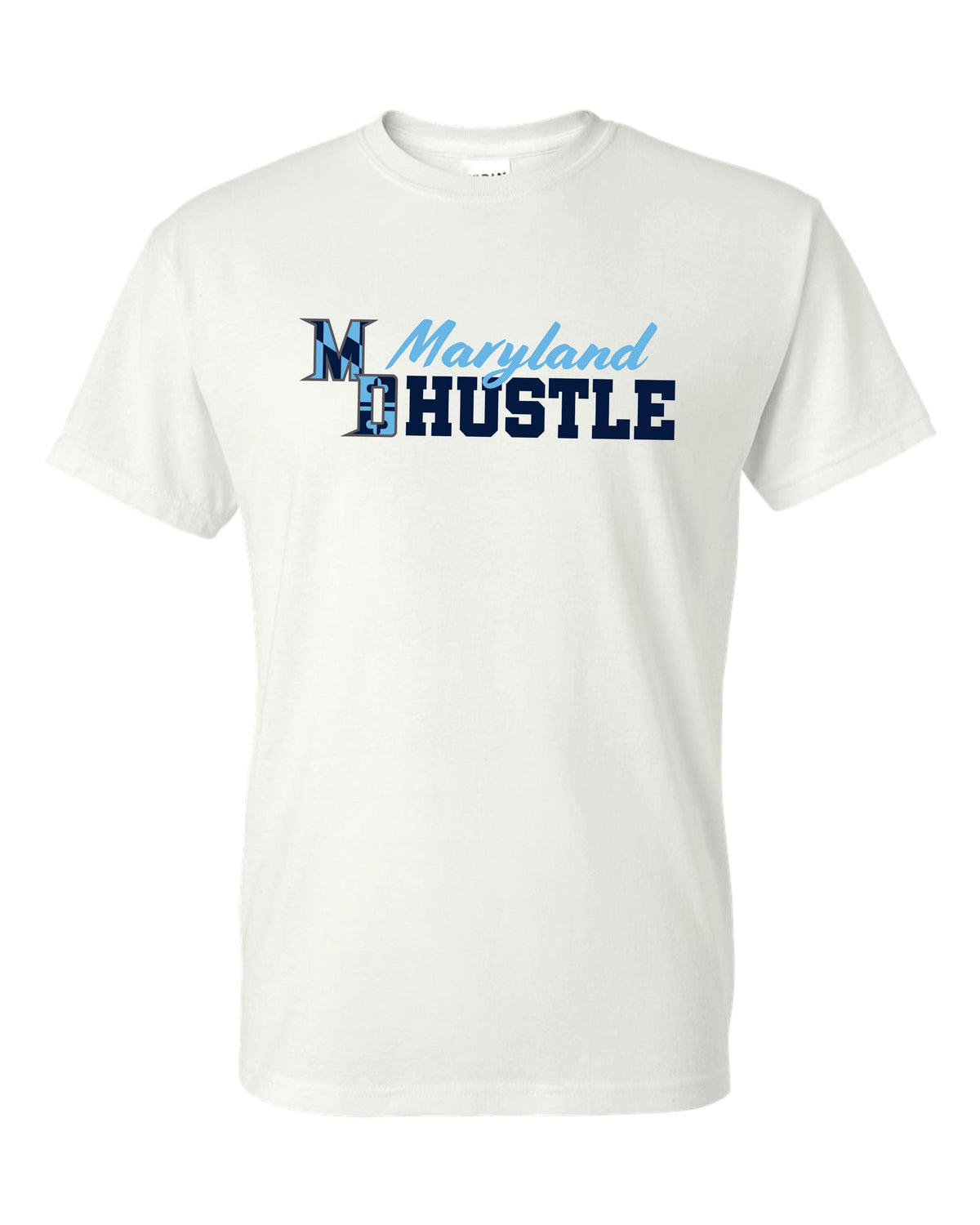 MD HUSTLE Short Sleeve T-Shirt 50/50 Blend - Maryland Hustle logo