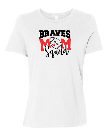 Mechanicsville Braves Women's Bella and Canvas Short Sleeve Relaxed Fit Round Neck-FOOTBALL MOM SQUAD