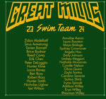 Load image into Gallery viewer, Great Mills Swimming  T-Shirt 50/50 Blend _ TEAM SHIRT WITH ROSTER
