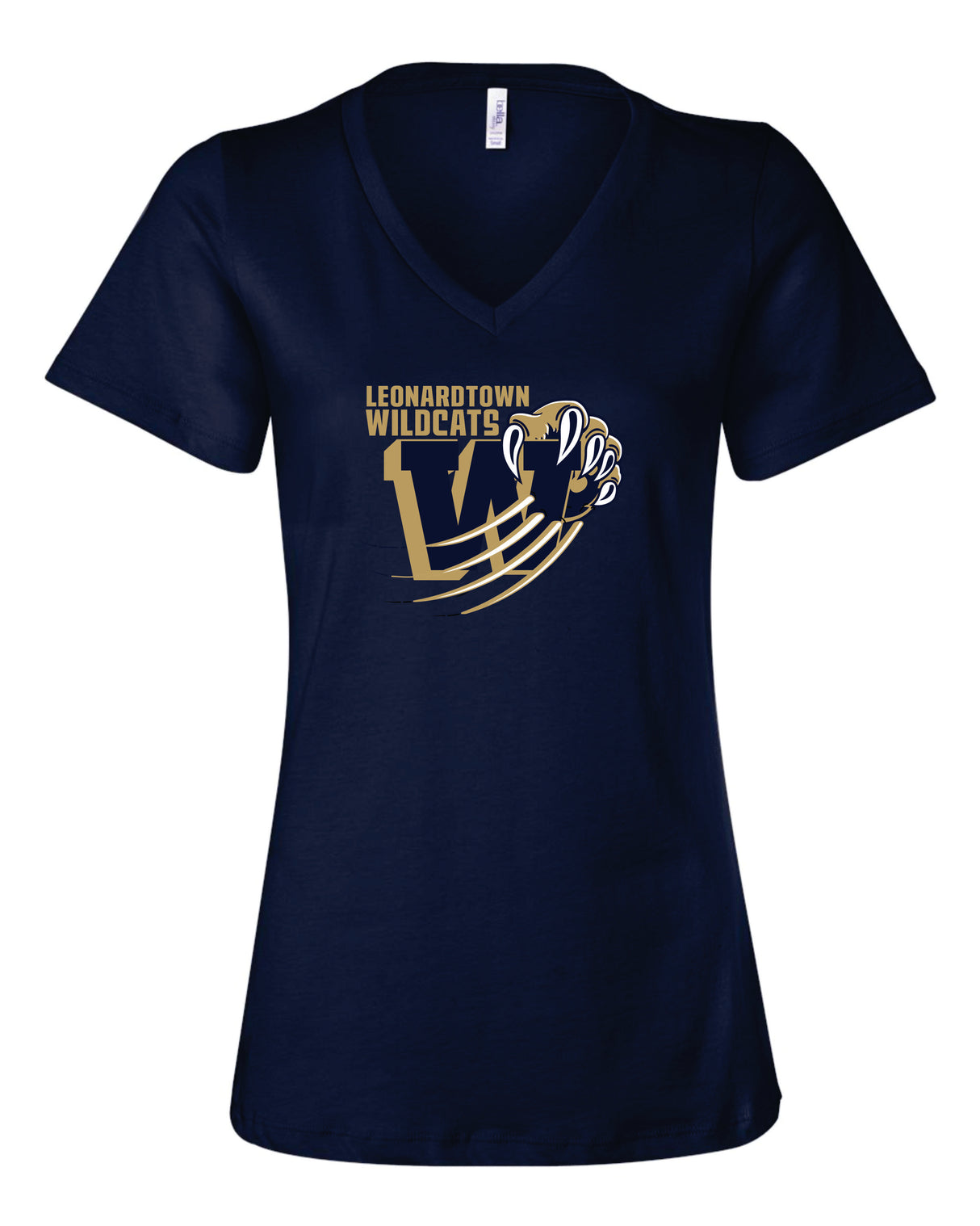 Leonardtown Wildcats V-Neck Cotton- WOMEN
