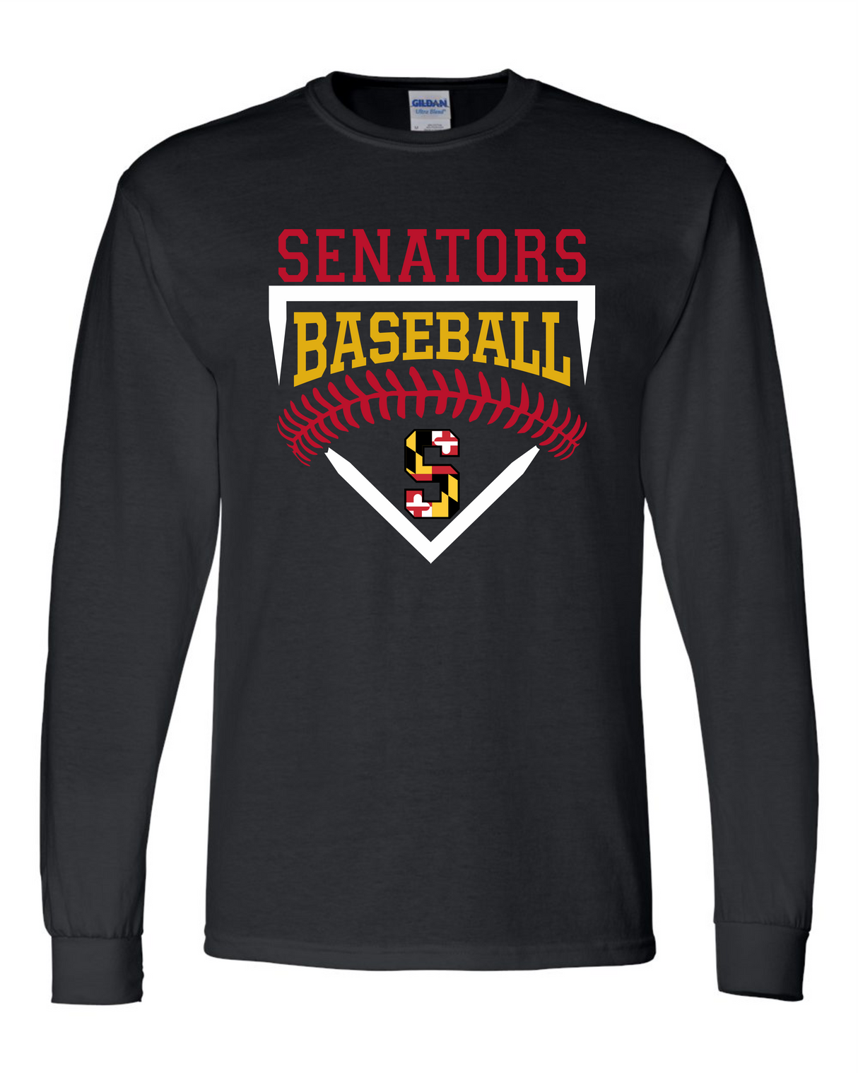 Senators Long Sleeve T-shirt Home Plate Design