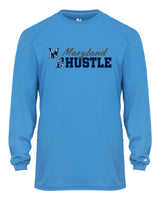 MD HUSTLE Long Sleeve Badger Dri Fit Shirt ADULT WOMEN - Maryland Hustle logo