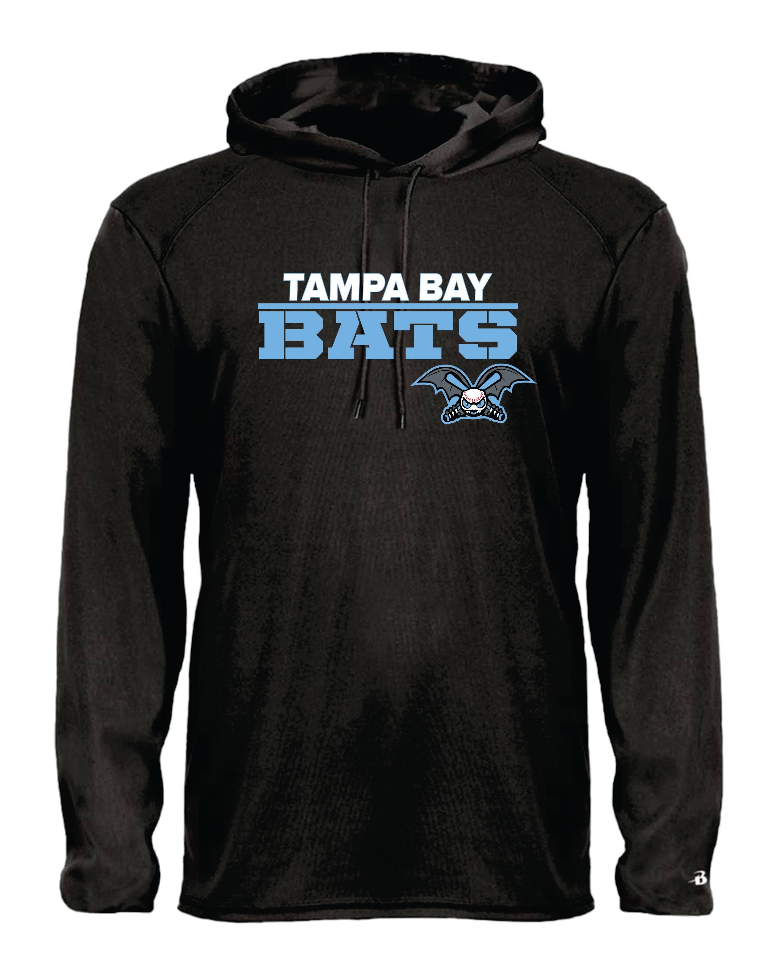 Tampa Bay Bats Long Sleeve Badger  Hooded Dri Fit Shirt-WOMEN
