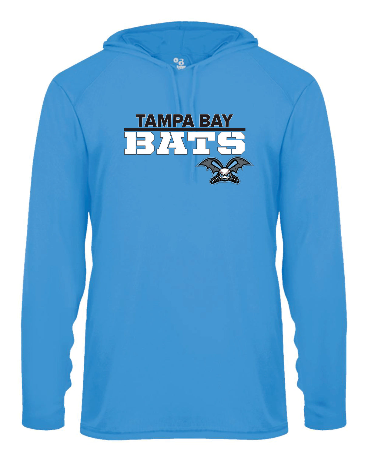 Tampa Bay Bats Long Sleeve Badger  Hooded Dri Fit Shirt