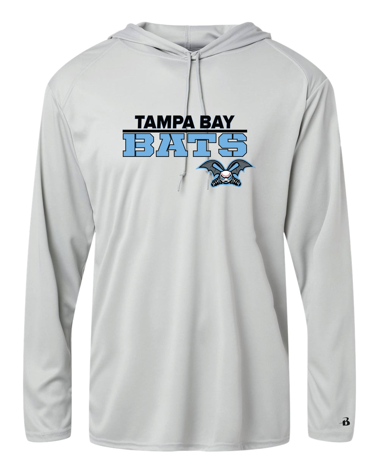 Tampa Bay Bats Long Sleeve Badger  Hooded Dri Fit Shirt-WOMEN