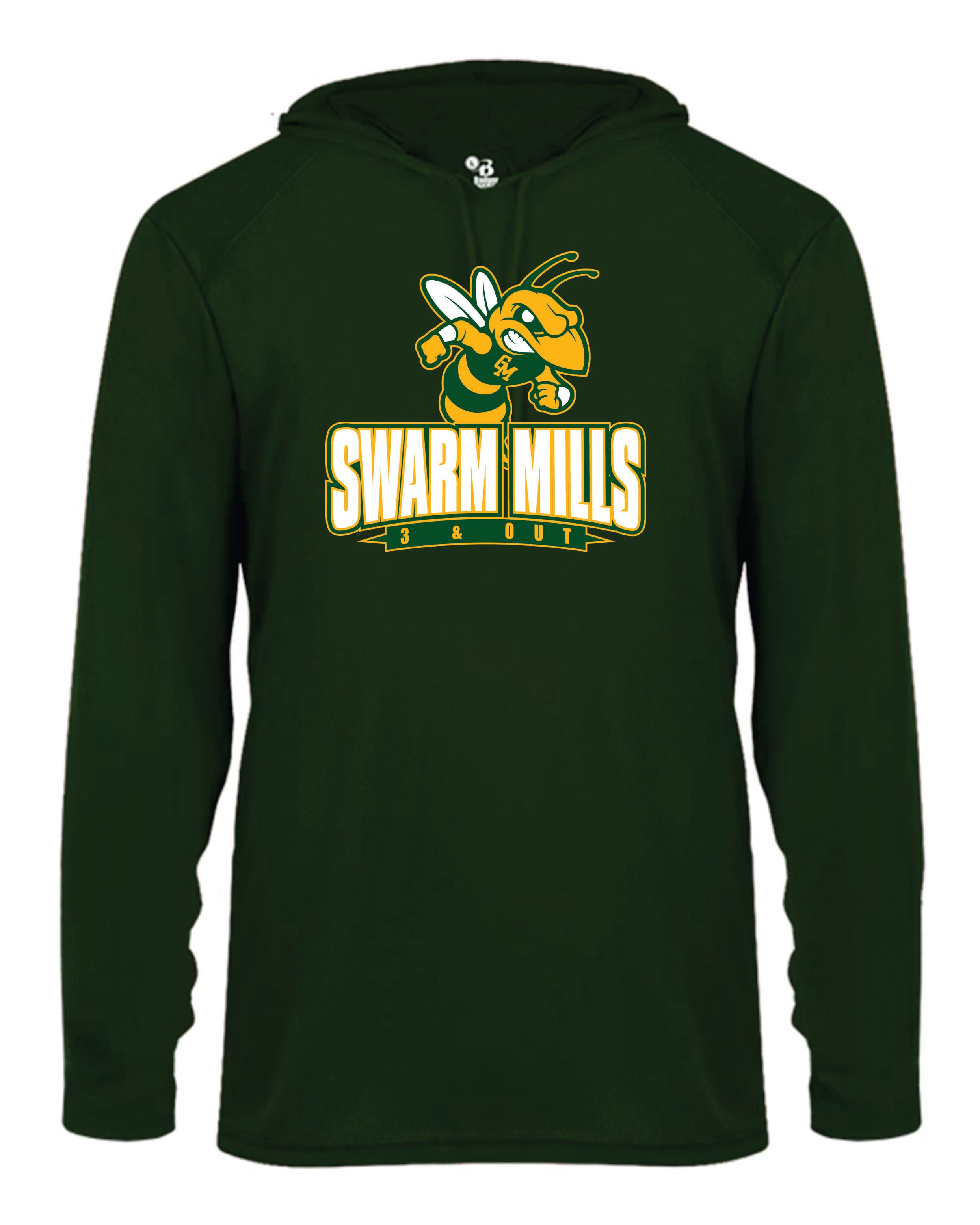 Great Mills Football Long Sleeve Badger  Hooded Dri Fit Shirt SWARM MILLS