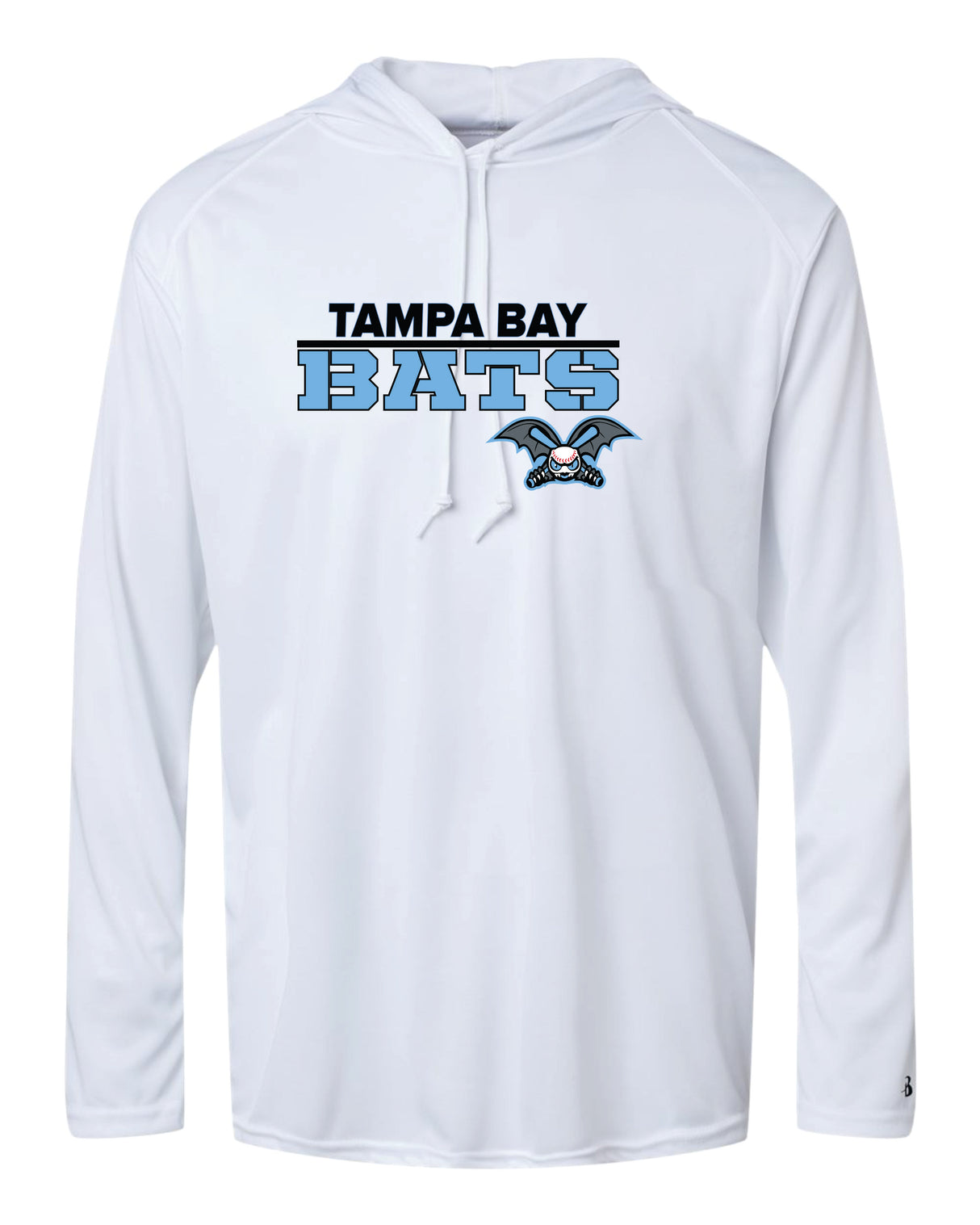 Tampa Bay Bats Long Sleeve Badger  Hooded Dri Fit Shirt