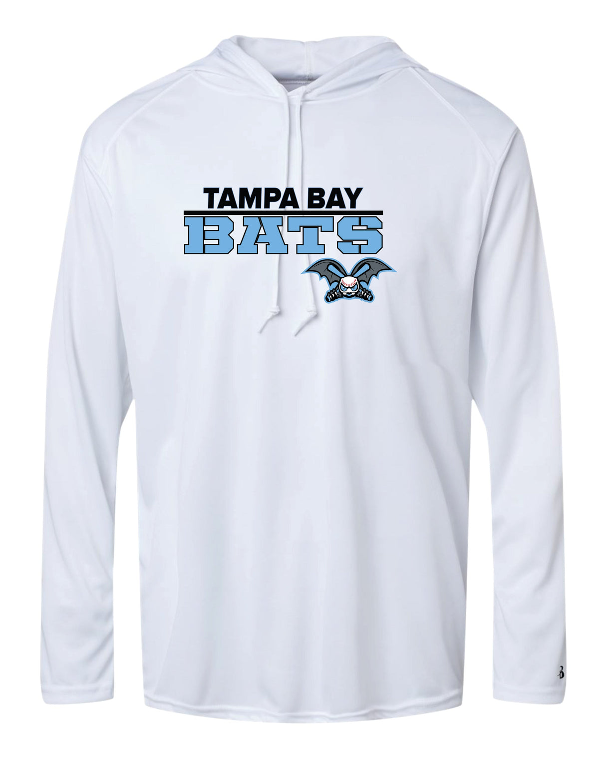 Tampa Bay Bats Long Sleeve Badger  Hooded Dri Fit Shirt-WOMEN