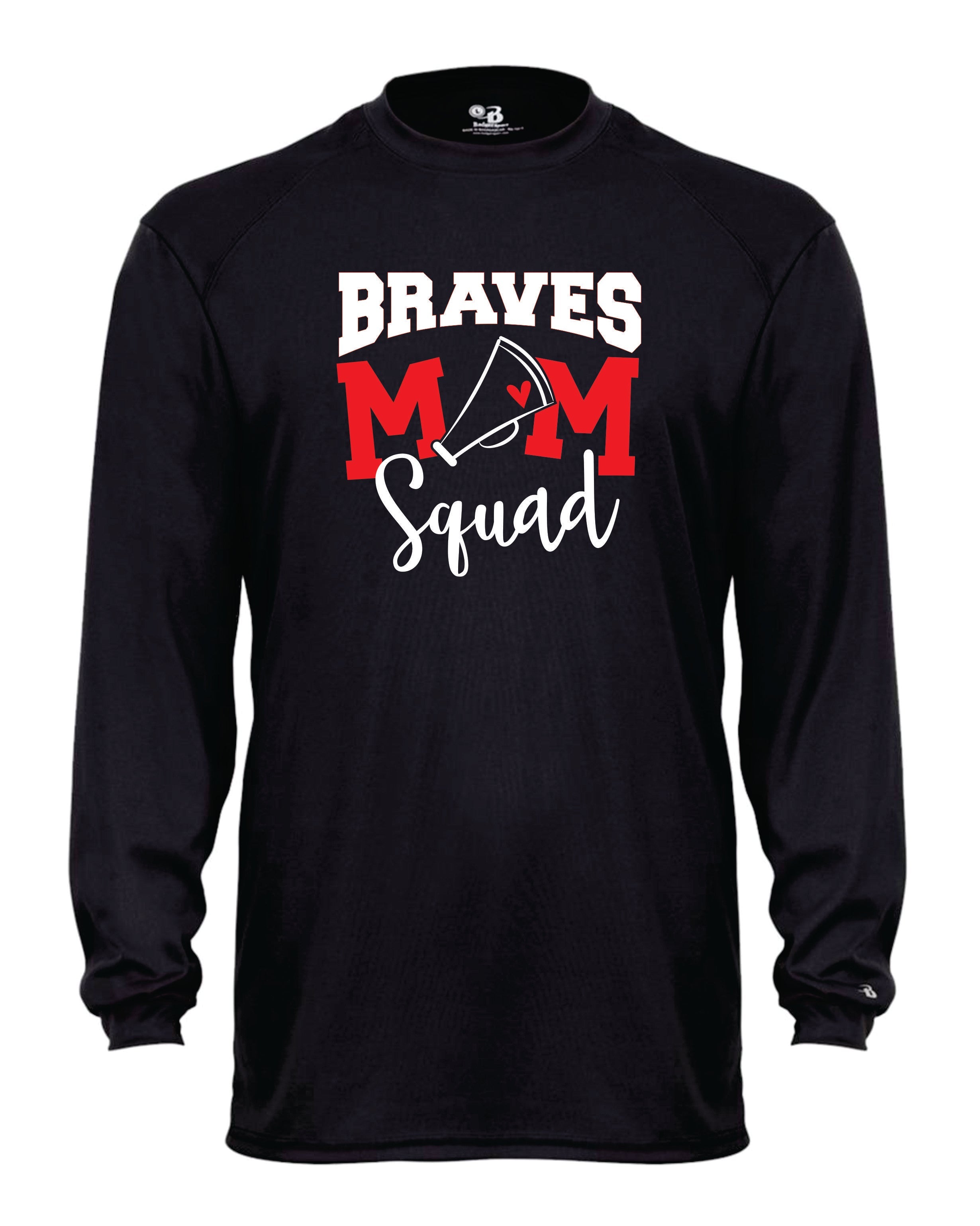 Mechanicsville Braves Long Sleeve Badger Dri Fit WOMEN Shirt-CHEER MOM SQUAD