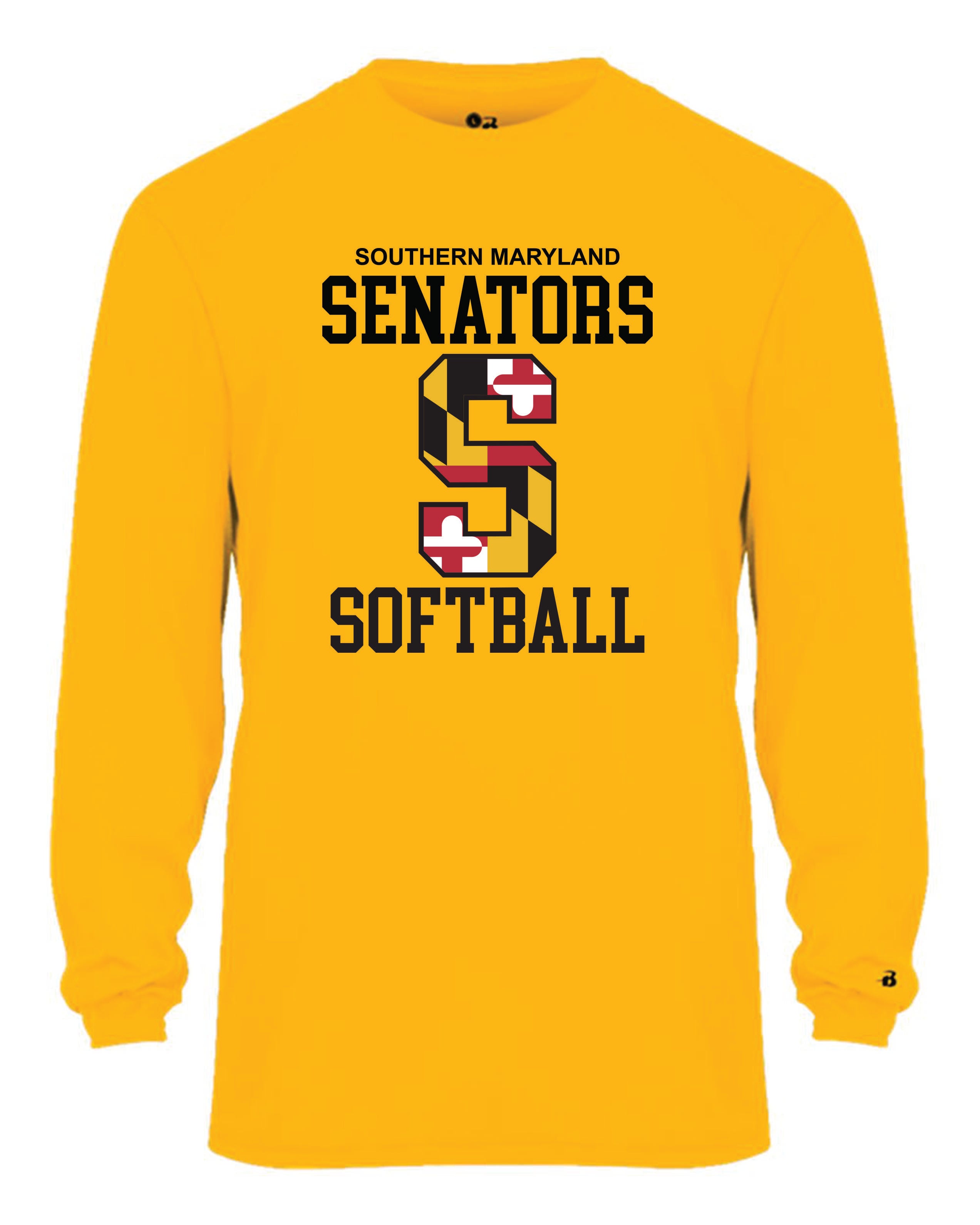 Senators Softball Long Sleeve Dri-Fit Shirt Big S Logo