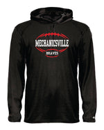 Load image into Gallery viewer, Mechanicsville Braves Long Sleeve Badger  Hooded Dri Fit Shirt
