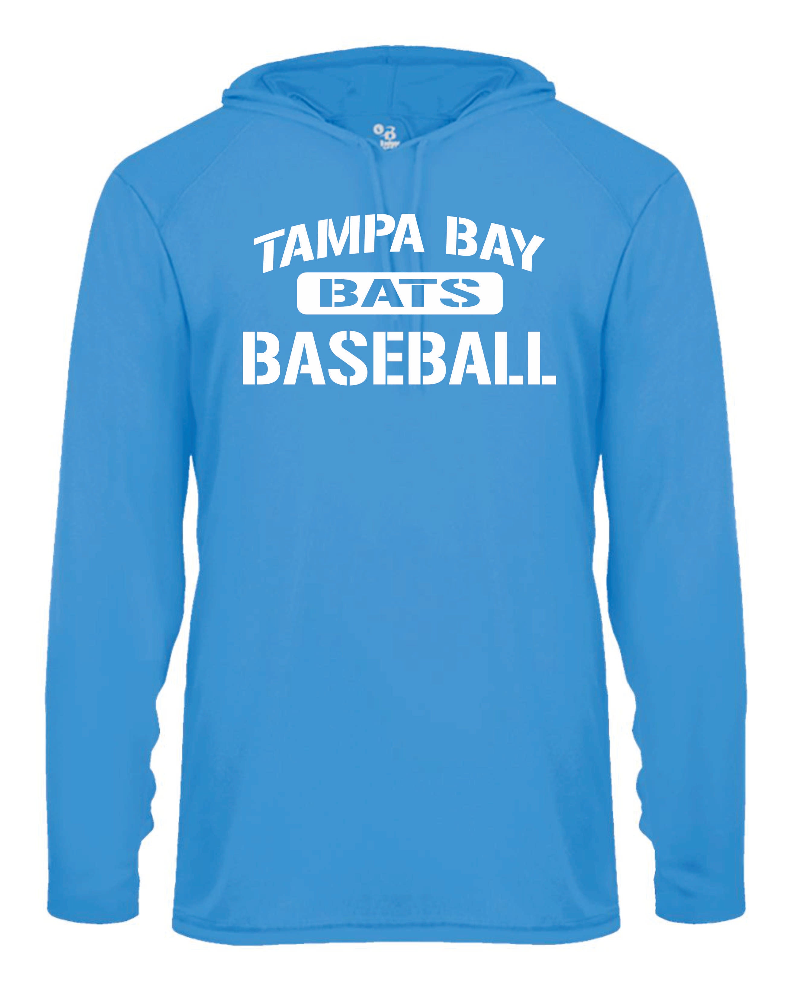 Tampa Bay Bats Long Sleeve Badger  Hooded Dri Fit Shirt