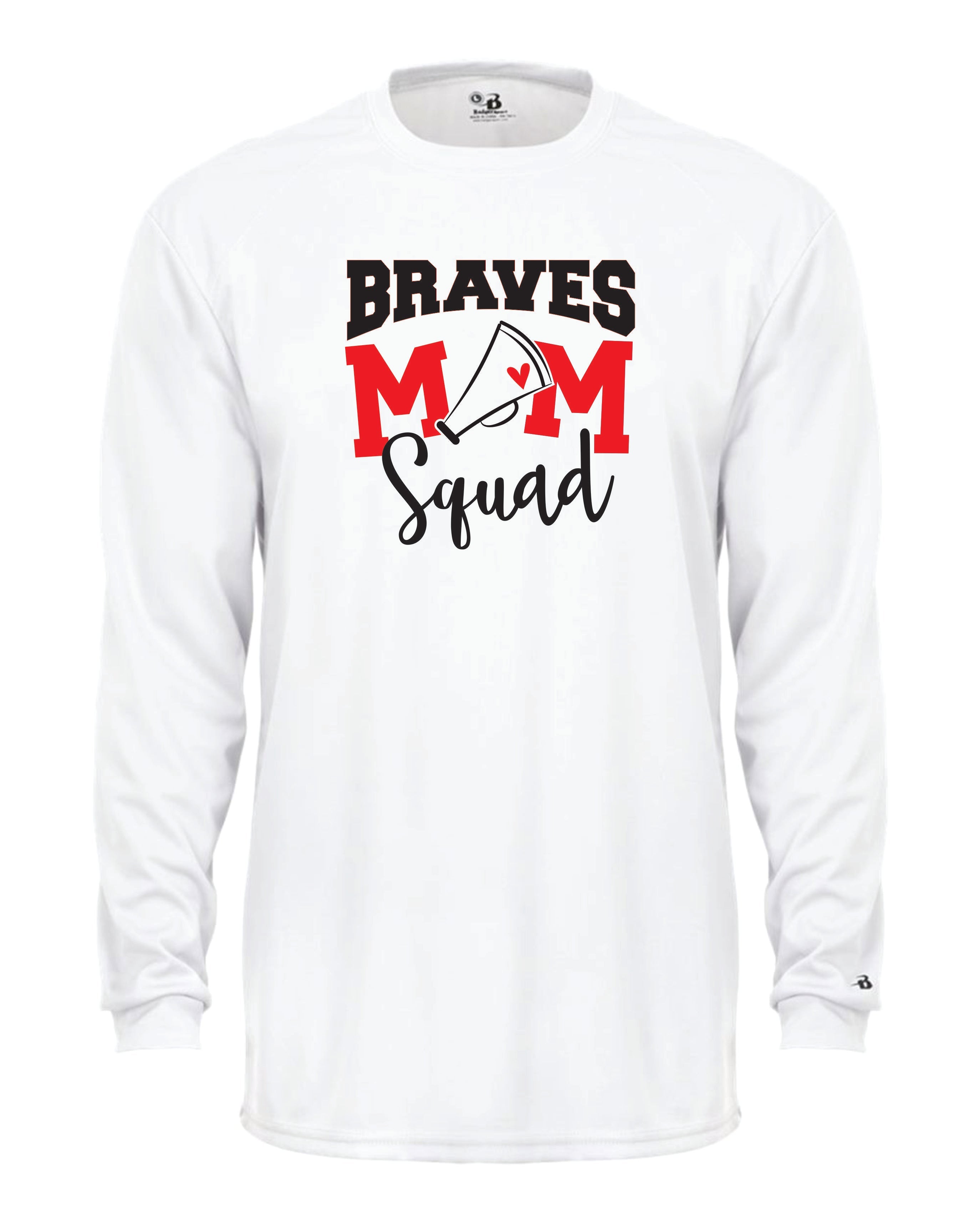 Mechanicsville Braves Long Sleeve Badger Dri Fit WOMEN Shirt-CHEER MOM SQUAD