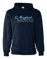 MD HUSTLE  Badger Dri-fit Hoodie - YOUTH - Maryland Hustle logo