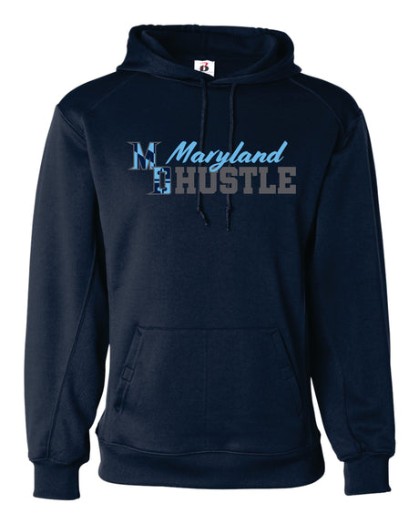 MD HUSTLE  Badger Dri-fit Hoodie - YOUTH - Maryland Hustle logo