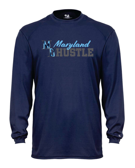 MD HUSTLE Long Sleeve Badger Dri Fit Shirt ADULT