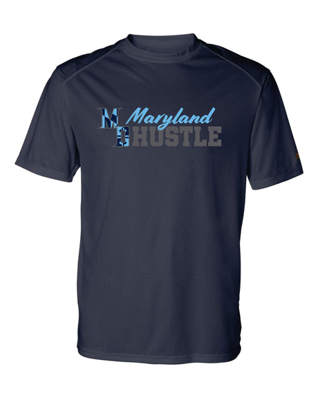 MD HUSTLE Short Sleeve Badger Dri Fit T shirt ADULT - Maryland Hustle logo
