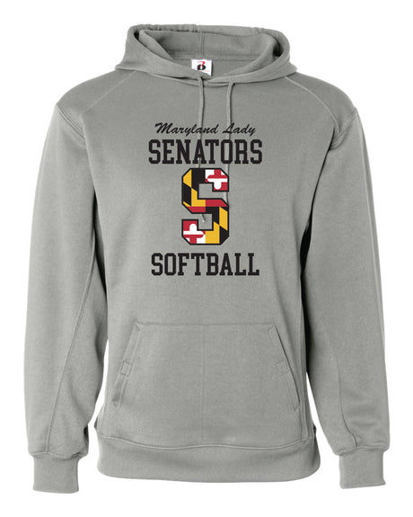 Senators Softball Badger Dri-Fit Hoodie Big S Logo Women