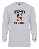 Senators Softball Long Sleeve Dri-Fit Shirt Big S Logo YOUTH