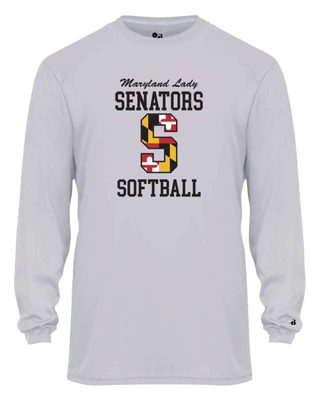 Senators Softball Long Sleeve Dri-Fit Shirt Big S Logo