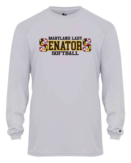 Senators Softball Long Sleeve Dri-Fit Shirt DOUBLE  S Logo