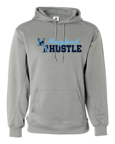 MD HUSTLE  Badger Dri-fit Hoodie - YOUTH - Maryland Hustle logo