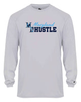 MD HUSTLE Long Sleeve Badger Dri Fit Shirt ADULT WOMEN - Maryland Hustle logo