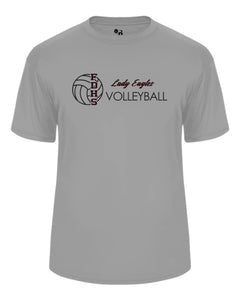 Douglass Volleyball Short Sleeve Badger Dri Fit T shirt-Women V NECK
