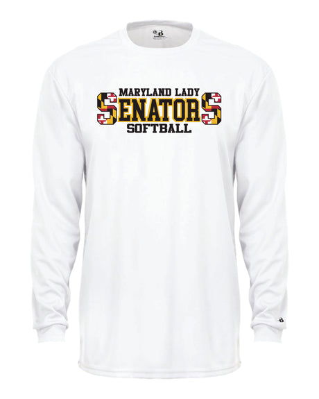 Senators Softball Long Sleeve Dri-Fit Shirt DOUBLE  S Logo