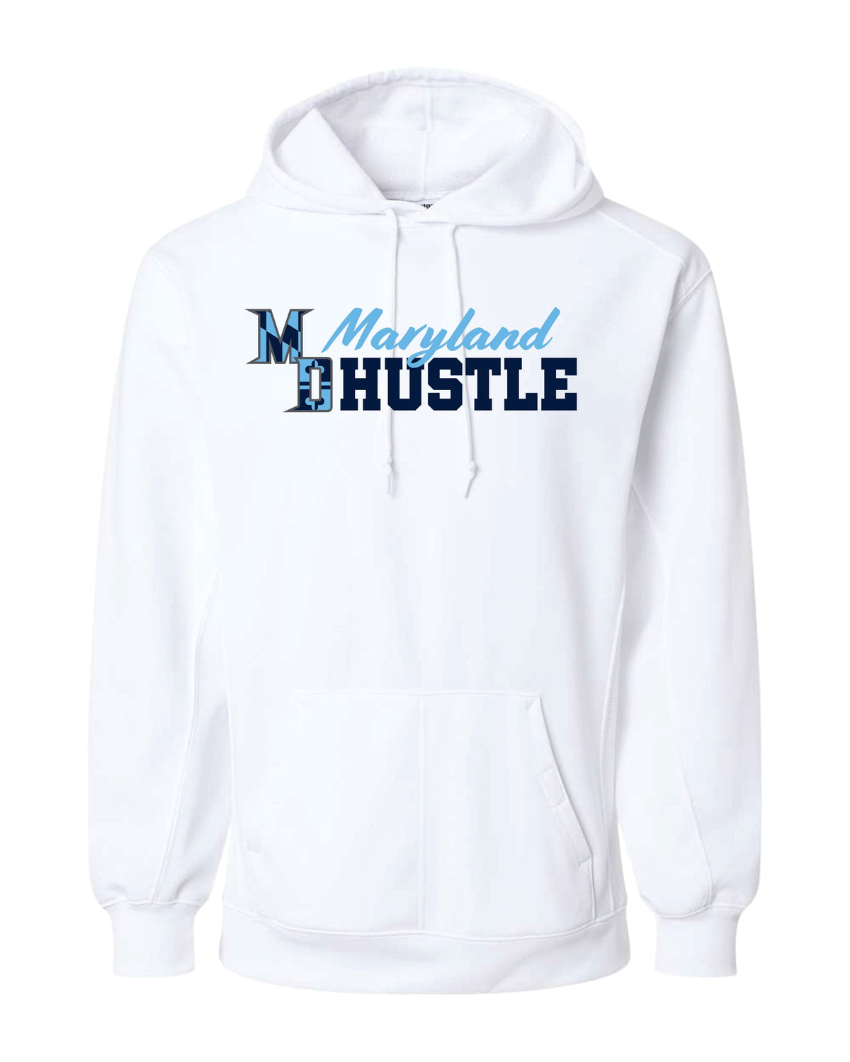 MD HUSTLE  Badger Dri-fit Hoodie - YOUTH - Maryland Hustle logo