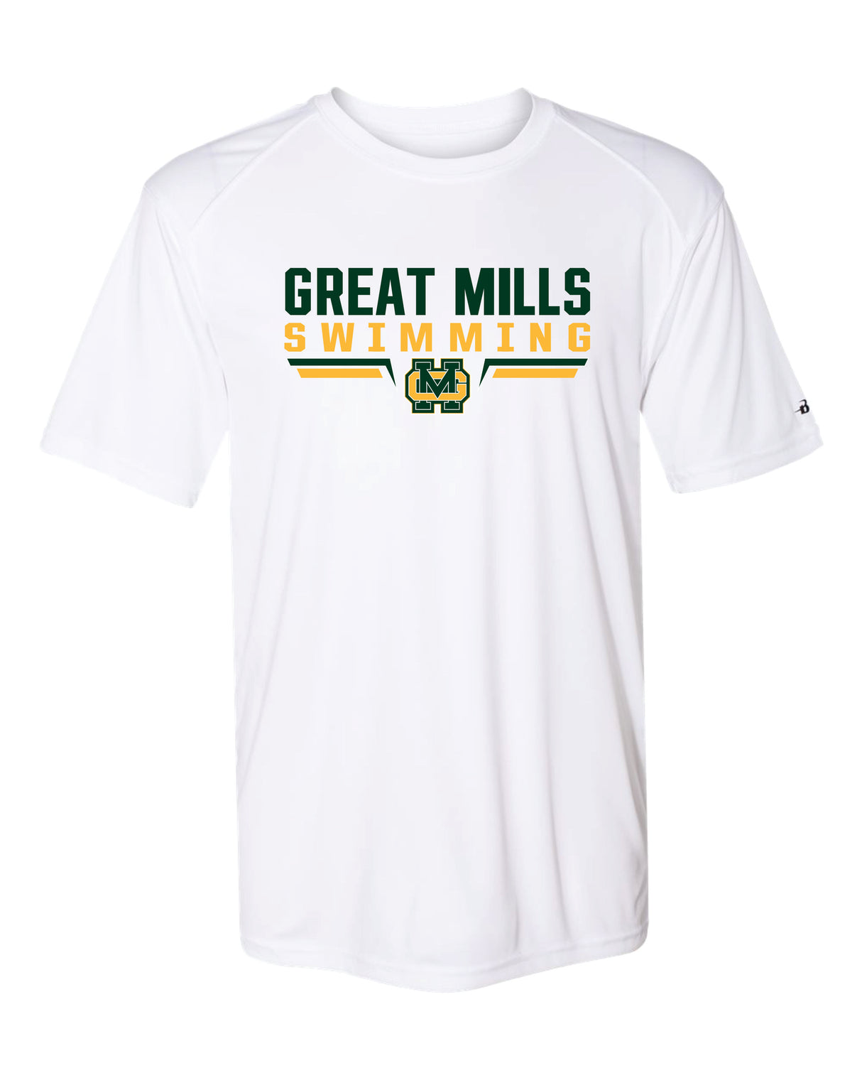 Great Mills Swimming Short Sleeve Badger Dri Fit T shirt