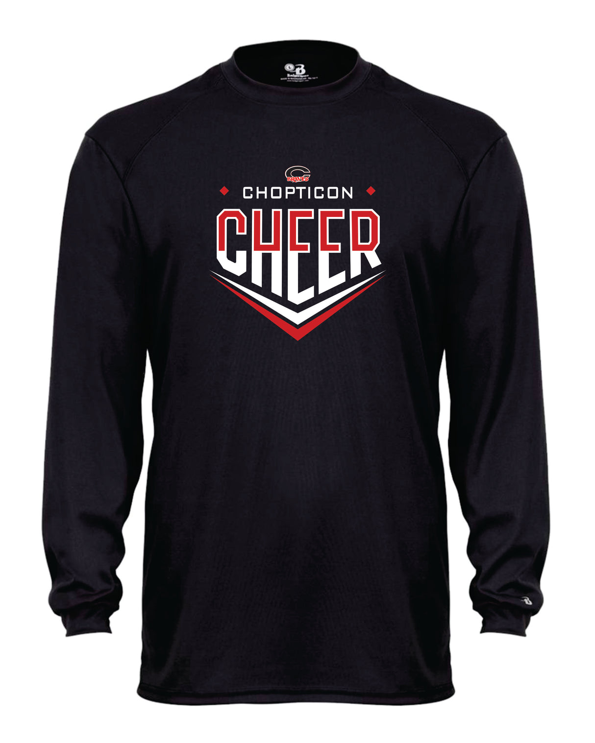 Chopticon Braves Cheer Long Sleeve Badger Dri Fit Shirt Chopticon Cheer WOMEN